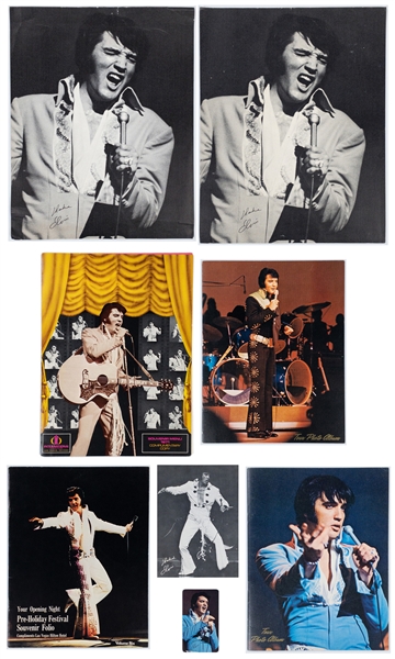 Elvis Presley 1970s Las Vegas Concert Souvenir Menu and Photo Collection (8 Pieces)
