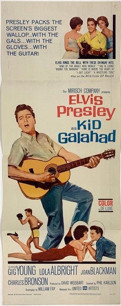 1962 <em>Kid Galahad</em> Insert Movie Poster – Starring Elvis Presley