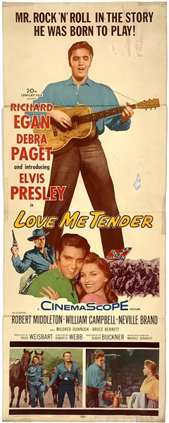 1956 <em>Love Me Tender</em> Insert Movie Poster -  Elvis Presleys First Film