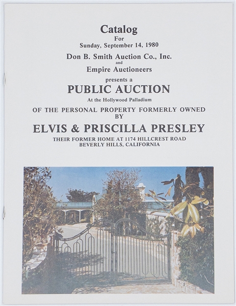 1980 “Don B. Smith Auction Co.” Auction Catalog from the Sale of Elvis Presleys Hillcrest Home Property