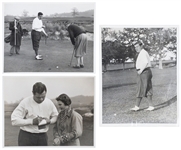 Group of Three 1932 Babe Ruth Golfing Original News Service Photos (All PSA/DNA Type I)