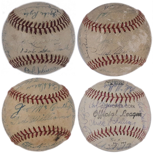 Group of Eight 1945 to 1980 Boston Red Sox Team Signed Baseballs (BAS)