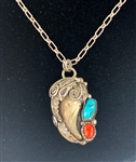 Elvis Presley Owned Black Bear Claw Silver and Turquoise Necklace - Given to His Cousin Patsy Presley