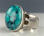 Elvis Presley Owned Sterling Silver Ring with Very Large Turquoise Stone -  Given to His Cousin Patsy Presley