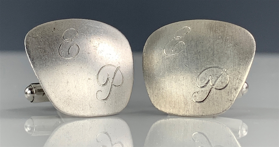 Elvis Presley Owned “EP” Monogrammed Sterling Silver Cufflinks - Given to His Cousin Patsy Presley