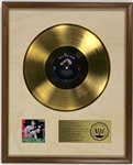 RIAA Gold Record Award for Elvis Presleys 1956 Debut Album <em>Elvis Presley</em> - Certified in 1966 – His First Album!! Early White Linen Matte Style