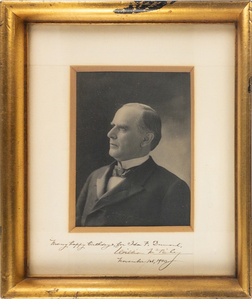 President William McKinley Signed Photo in Ornate Gilded Frame – Signed in November 1900 <em>as President</em> (BAS)