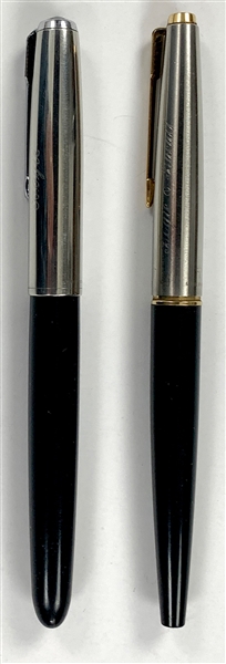 Pair of Ink Pens Owned by Humphrey Bogart & Lauren Bacall engraved "Bogie" & "Bogie and Bacall" given to Party Guests