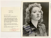 Greer Garson Signed 8 x 10 Photo and Signed Letter Referencing Her Broadway Role as <em>Auntie Mame</em> (BAS)