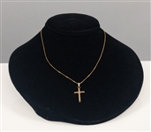 Sophia Loren Screen Worn Earrings and 14K Gold Crucifix Necklace from 1995 Film <em>Grumpier Old Men</em> - with Photo of Her Wearing Them