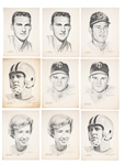Scarce Oversized 11 x 14 Inch Wilson Advisory Staff Premiums (13) Incl. Jerry West, Paul Hornung and Ron Santo