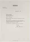 Chrysler Chairman Lee Iococca Signed Letter Politely Sidestepping a Request that He Run for President! (BAS)