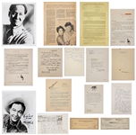 Collection of 18 Golden Age Hollywood Actors Signed Photos, Contracts and Letters Incl. Arthur Godfrey, Gilbert Roland, Walter Pidgeon and Many Others (BAS)
