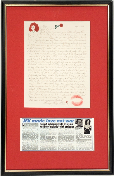 Burlesque Dancer Blaze Starr Handwritten Signed Letter Claiming 1960 Affair with Senator John F. Kennedy