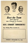 President John F. Kennedy Campaign Poster – 1961 Philadelphia “Coat Tail” Poster