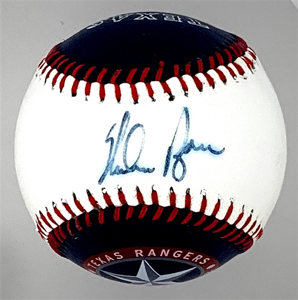Nolan Ryan Signed “Spinneybeck” Texas Rangers Logo Baseball
