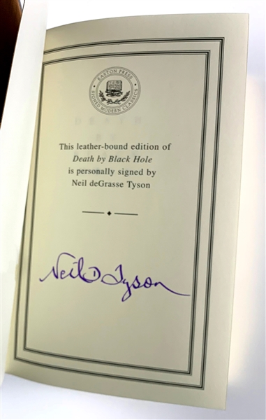 Physicist Neil DeGrasse Tyson Signed Easton Press Edition of <em>Death by Black Hole</em>
