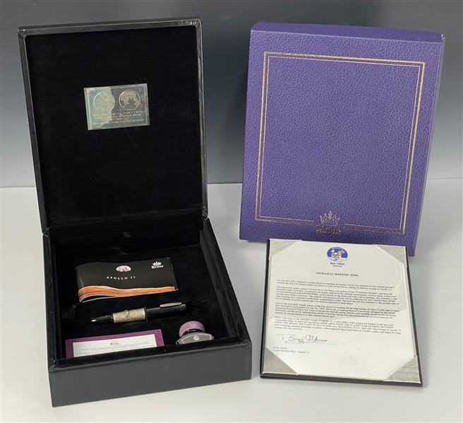 Krone Apollo 11 “Kapton Foil” Limited Edition Sterling Silver Fountain Pen with Part of the Spacecraft Embedded in the Pen! With Apollo 11 Astronaut Buzz Aldrin Signed Letter