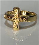 Elvis Presley Owned 14K Gold over Sterling Silver Crucifix Ring – Gifted to His Cousin Patsy Presley