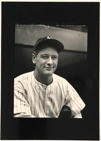 Lou Gehrig 5 x 7 Inch Photograph Printed From Charles Conlon Original Glass Plate Negative – Immaculate Type II Photo