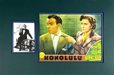 George Burns 1939 Lobby Card for the Film <em>Honolulu</em> Featuring "Burns and Allen" Plus Signed Photo (BAS)