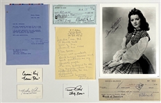<em>Gone With the Wind</em> Signed Collection with Olivia de Havilland, Producer David O. Selznick, Butterfly McQueen and Several Others (10 Pieces) (BAS)