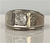 Elvis Presley Owned Sterling Silver Ring With Large White Stone Given to His Cousin Patsy Presley