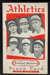 1939 Philadelphia Athletics Scorecard Signed by Lefty Grove and Jack Quinn from the 1929 World Championship Team