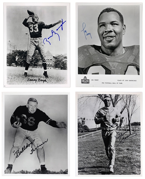 Football Hall of Famers and Superstars Signed Collection (8) with "Red" Grange and "Bulldog" Turner (BAS)