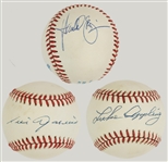 Chicago White Sox Hall of Famers Single Signed Baseballs (3) – Harold Baines, Luis Aparicio and Luke Appling (BAS)