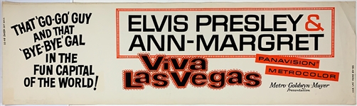 1964 <em>Viva Las Vegas</em> Silk Screened Movie Theatre Paper Banner – 82 Inches in Length! Starring Elvis Presley & Ann-Margret