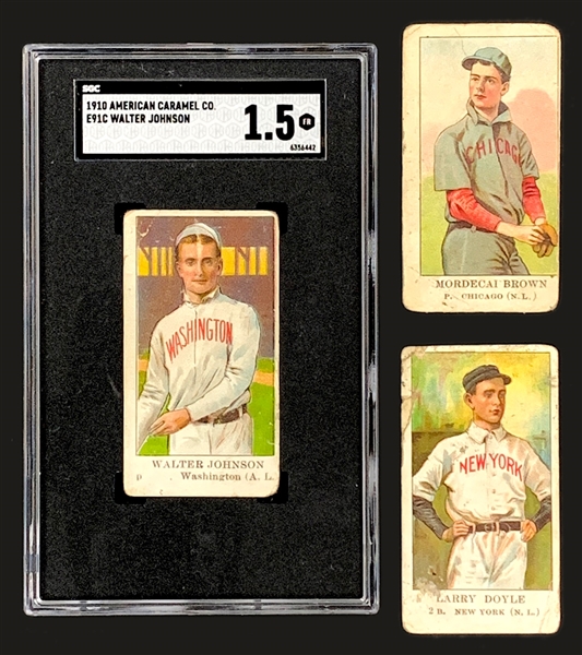 1908-1910 E91-B and E91-C American Caramel Collection (14) with Walter Johnson SGC 1.5