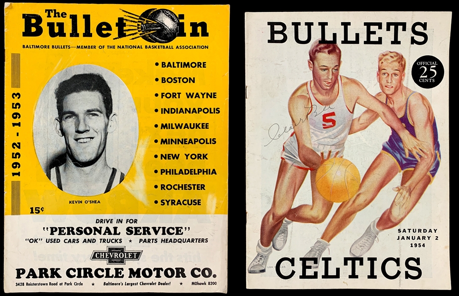 Pair of 1950s Baltimore Bullets Signed Programs (2) (BAS)