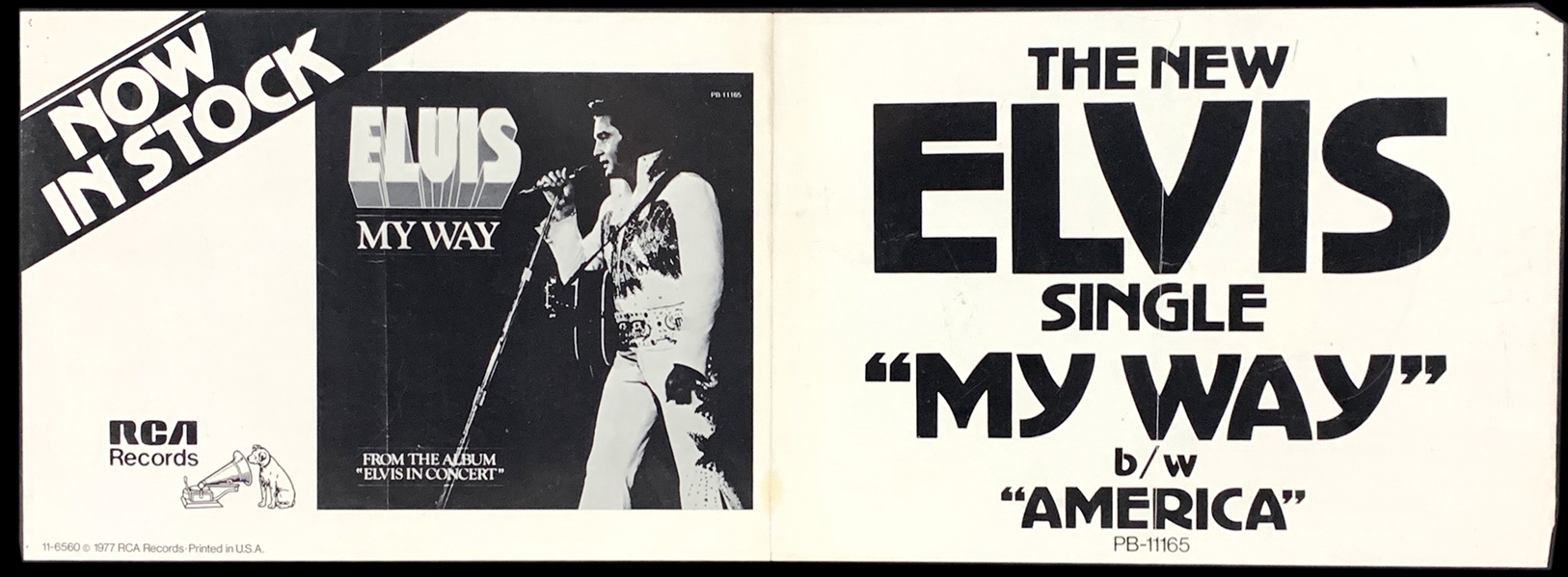1977 RCA Record Store Poster for Elvis Presleys Single “My Way”