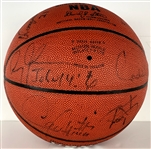 1996-1997 San Antonio Spurs Team Signed Basketball with David Robinson and Dominique Wilkens (BAS)