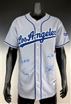 1981 World Series Champion Los Angeles Dodgers Infield Signed Jersey with Cey, Lopes, Garvey and Russell (BAS)