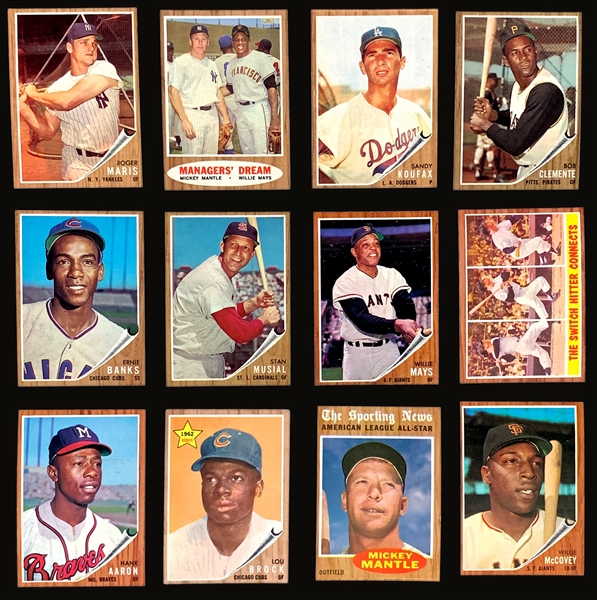 1962 Topps Baseball Partial Set (404/598) Including Hall of Famers and Stars