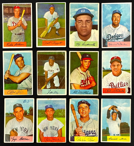 1954 Bowman Complete Set (224) Incl. #65 Mickey Mantle - SGC FR 1.5