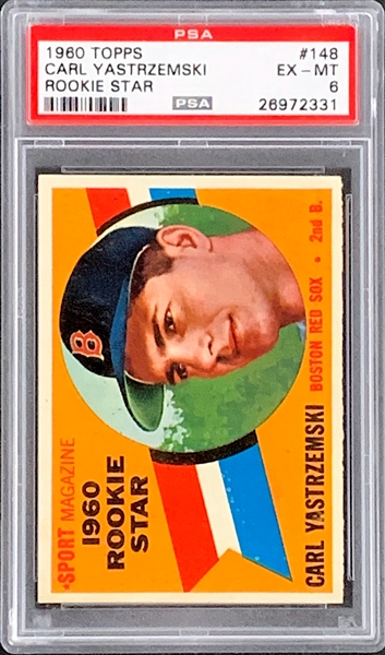 1960 Topps #148 Carl Yastrzemski (Rookie Star) – PSA EX-MT 6