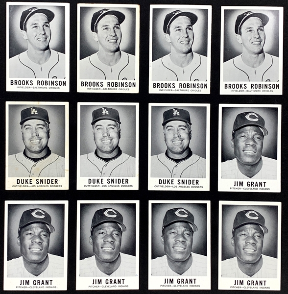 1960 Leaf Baseball Collection (289) Including Seven #25 Jim Grant “Dark Cap” Variation
