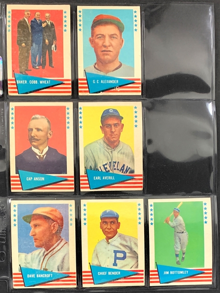 1960 Fleer "Baseball Greats" Near Set (73/79) and 1961 Fleer "Baseball Greats" Partial Set (112/154) Plus Many Duplicates!