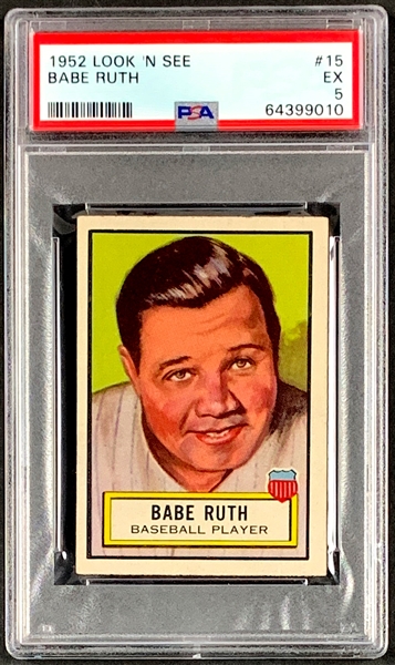 1952 Topps Look N See #15 Babe Ruth - PSA EX 5
