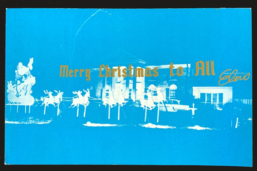 1960 Elvis Presley “Views of Graceland Foldout” Christmas Card with Original Graceland Envelope