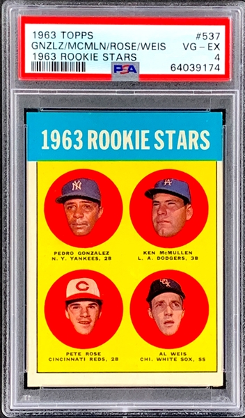 1963 Topps #537 Pete Rose Rookie Card – PSA VG-EX 4