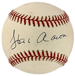 Hank Aaron Single Signed Baseball (BAS)