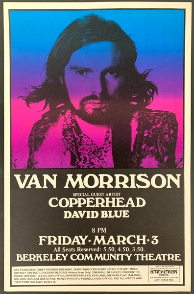 1972 Van Morrison Concert Poster – Berkeley Community Theatre
