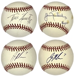 Minnesota Twins Superstar Single Signed Baseballs (4) with Tori Hunter, Mauer and Santana (BAS)