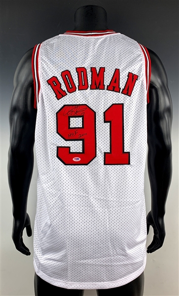 Dennis Rodman “HOF 2011” Signed Chicago Bulls Jersey (PSA)
