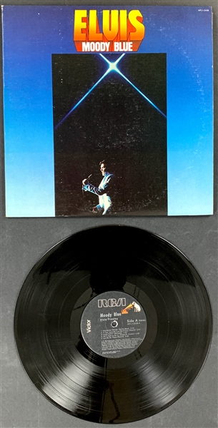 1977 Black Vinyl First Pressing of Elvis Presley’s RCA LP Moody Blue – The Rare Early Variation