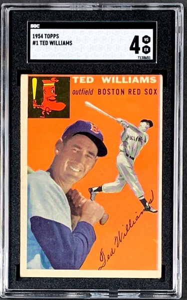 1954 Topps #1 Ted Williams – SGC VG-EX 4